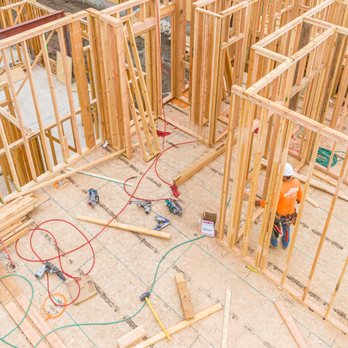 Builders FirstSource - A construction site with framed walls in progress using the READY-FRAME® system from Builders FirstSource... - Hardware Stores Near Me - Bainbridge Is., Washington