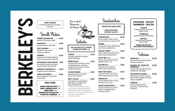 Menu photo 7 Berkeley’s Charleston, SC