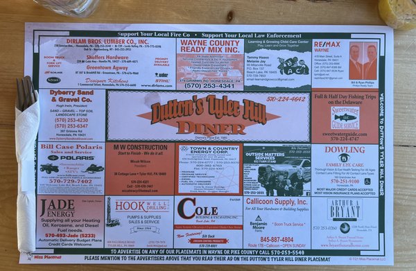 Menu photo 2 Dutton's Tyler Hill Diner Tyler Hill, PA
