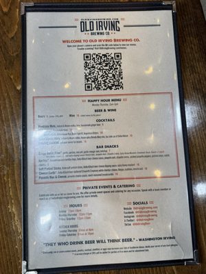 Menu photo 2 Old Irving Brewing Chicago, IL