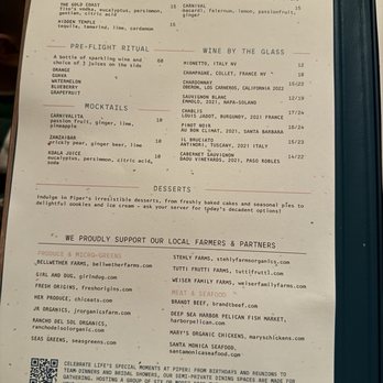 Piper - New American Near Me - Oceanside, California