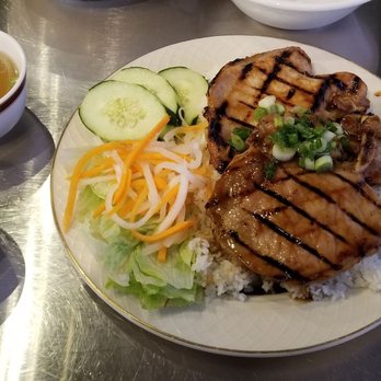 Basil Authentic Vietnamese Cuisine - Pork chops served over rice. Delicious! - Vietnamese Near Me - Everett, Washington