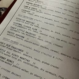 cocktail list cocktail list