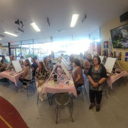 My coworkers and I had a blast! I won't give up my day job for painting, lol Ellie was an amazing instructor! My coworkers and I had a blast! I won't give up my day job for painting, lol Ellie was an amazing instructor!