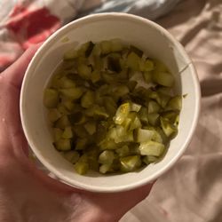 Firehouse Subs - This is my extra pickle spears. They gave me a fork to eat this with. Who does that?