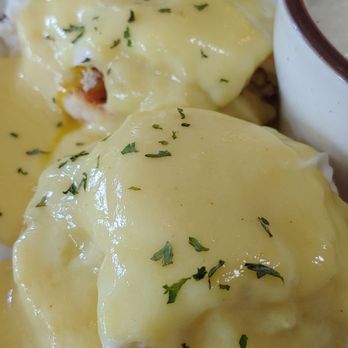 Main Street Cafe - Land and Sea eggs Benedict. Generous portion of crab lump meats. It's perfect! - Breakfast & Brunch Near Me - Harrington, Delaware Main Street Cafe - Land and Sea eggs Benedict. Generous portion of crab lump meats. It's perfect! - Breakfast & Brunch Near Me - Harrington, Delaware