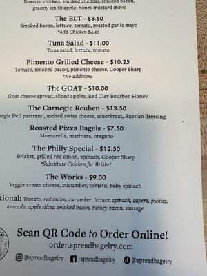 Menu photo 2 Spread Bagelry Savannah, GA
