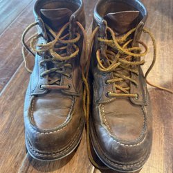 George's Shoe Store & Repair - Old beat up moc toe redwing boots