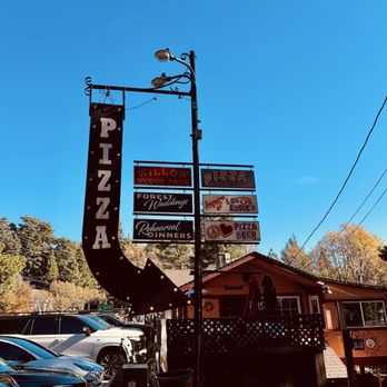 LouEddie's Pizza - Sign at distance - Pizza Near Me - Skyforest, California