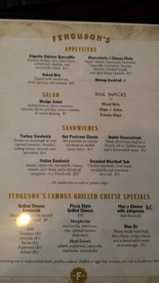 Menu photo 5 Ferguson's Pub Honolulu, HI