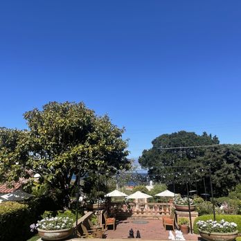 La Playa Hotel - Outdoor courtyard with XL chess - Hotels Near Me - Carmel, California