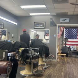 My middle son getting his fade on!