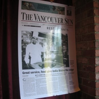 India Bistro - Review by Vancouver Sun~ - Indian Near Me - Vancouver, British Columbia India Bistro - Review by Vancouver Sun~ - Indian Near Me - Vancouver, British Columbia