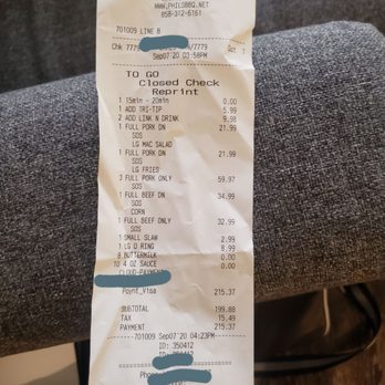 Phil's BBQ - Phone ordered at 3:58pm. Arrived and paid at 4:23pm. Didn't leave until 4:58pm. Happened on 09/07/2020 - Barbeque Near Me - San Diego, California Phil's BBQ - Phone ordered at 3:58pm. Arrived and paid at 4:23pm. Didn't leave until 4:58pm. Happened on 09/07/2020 - Barbeque Near Me - San Diego, California