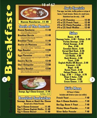 Menu photo 4 Joe's Cafe St. Joseph, MI
