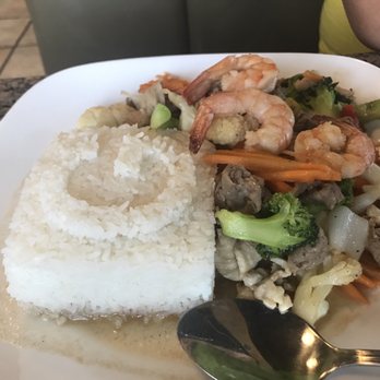 Oriental Grill - a plate of food with rice and shrimp - Vietnamese Near Me - Strathmore, Alberta