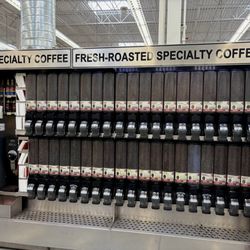 Winco Foods - Huge selection of fresh roasted coffee beans in pour your own bag, one of 2 displays