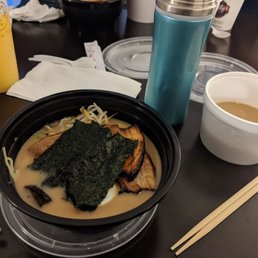 We had take out last night. Very good portion of the noodle and lovely soup based. Recommend people love ramen like us. We had take out last night. Very good portion of the noodle and lovely soup based. Recommend people love ramen like us.