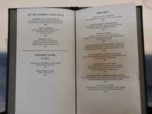 Menu photo 2 George Prime Steak Praha 1, PR Menu photo 2 George Prime Steak Praha 1, PR