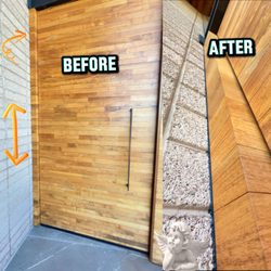 Felix Sealants - Camelback Heights, Arizona Homes. This door frame was never sealed, causing gaps for water and pests. We installed a clean black sealant