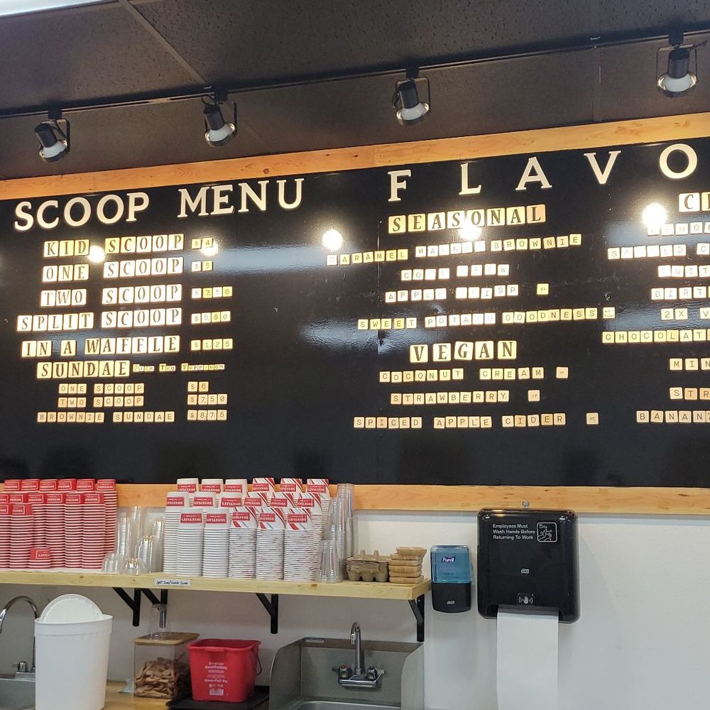 Today's menu and there's a special monthly ice cream. Today's menu and there's a special monthly ice cream.