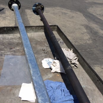 Pacific Boat Trailers - Our broken axle Crybaby/Surfside welded and installed to the right & our new custom made axle from Pacific Trailer to the left. - Trailer Dealers Near Me - Corona, California