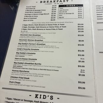 Big Daddy's Diner - Menu - American Near Me - Cloudcroft, New Mexico