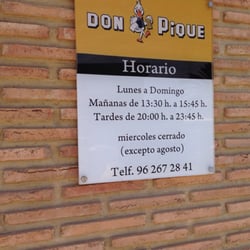 Don Pique - Horario y teléfono.