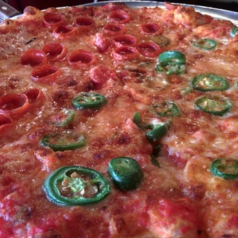 Napoli's Pizza - 1/2 pepperoni 1/2 jalapeno - Pizza Near Me - Hoboken, New Jersey Napoli's Pizza - 1/2 pepperoni 1/2 jalapeno - Pizza Near Me - Hoboken, New Jersey