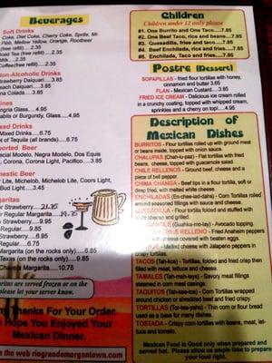 Menu photo 5 Rio Verde Mexican Restaurant Morgantown, WV