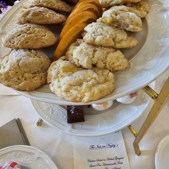 The Inn on Negley - 2nd tier: orange and ginger/mango scones - Bed & Breakfast Near Me - Pittsburgh, Pennsylvania