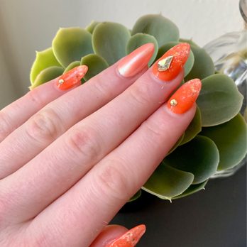 M2 Nail Lounge - Orange nails done by Whitney - Nail Salons Near Me - Alhambra , California M2 Nail Lounge - Orange nails done by Whitney - Nail Salons Near Me - Alhambra , California