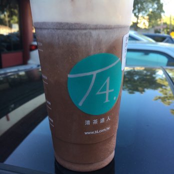 T4 - Chocolate milk tea w/ sea salt cream - Bubble Tea Near Me - Sacramento, California