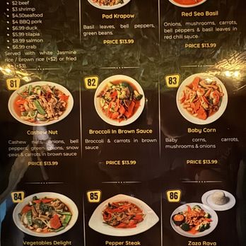 ZaZa Thai - Menu Page 11 - Stir-Fried Dishes - Thai Near Me - Plano, Texas ZaZa Thai - Menu Page 11 - Stir-Fried Dishes - Thai Near Me - Plano, Texas