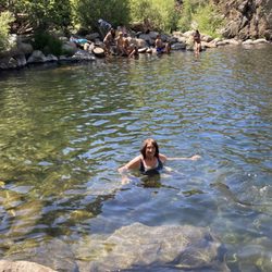 Me swimming in the deep pool area