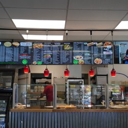 The counter and menu.