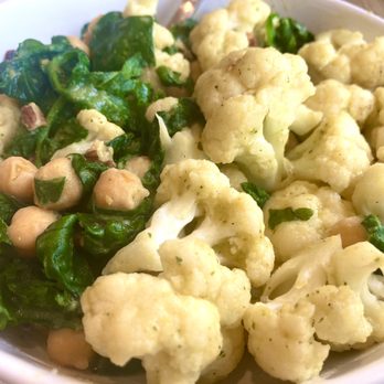 The Lotus Cafe - Cauliflower curry bowl with chickpeas and greens. Hearty and great! - Cafes Near Me - Ogden, Utah