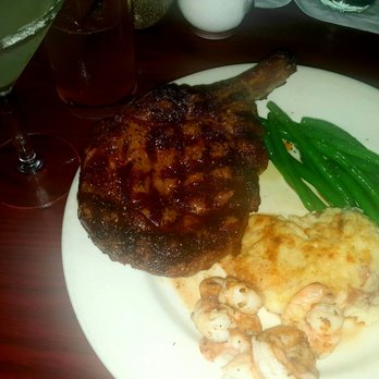 Porterhouse Grill - Ribeye steak, grilled shrimp, mash and green beans - Seafood Near Me - Athens, Georgia Porterhouse Grill - Ribeye steak, grilled shrimp, mash and green beans - Seafood Near Me - Athens, Georgia