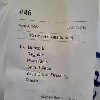 Sumiya Bento - Japanese Near Me - Milpitas, California