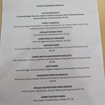 Honey's Kitchen - Menu - Breakfast & Brunch Near Me - Fairfield, New Jersey