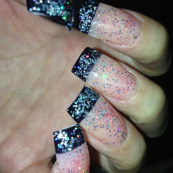 John and Sandy Nails - acrylic with french tip design and gel :) simple and elegant - Nail Salons Near Me - Los Angeles, California