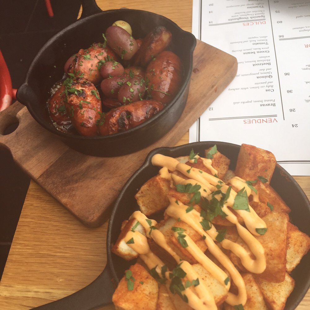 Teatro Southbank - Sausages with grapes and patatoes bravas - Tapas/Small Plates Near Me - Melbourne, VIC