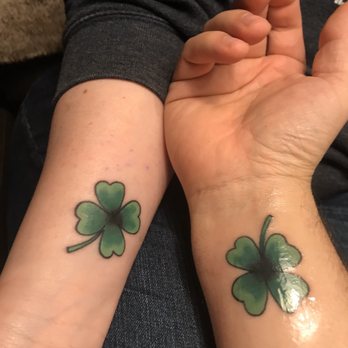Cobra Custom Tattoo - Matching four leaf clovers - Tattoo Near Me - Plymouth, Massachusetts
