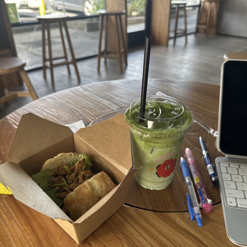 Cotti coffee - Matcha foam with matcha lattes spicy chicken ciabatta - Coffee & Tea Near Me - Rowland Heights, California Cotti coffee - Matcha foam with matcha lattes spicy chicken ciabatta - Coffee & Tea Near Me - Rowland Heights, California