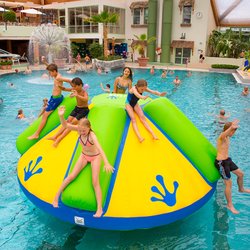 Recreonics - Wibit Inflatables Rodeosplash Standalone Play Inflatable. Recreonics, Inc. is the U.S. distributor for Wibit Commercial Pool Inflatables.