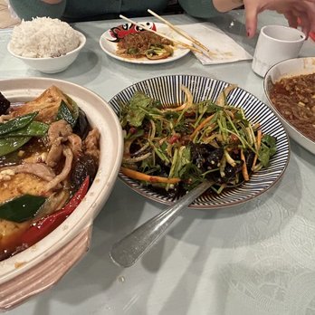 Szechuan House - Tofu in Chili Sauce, Black Fungus in Sour and Spicy Sauce Lunch, Cellophane with Pickled Vegetable Soup Lunch - Szechuan Near Me - Flushing, New York