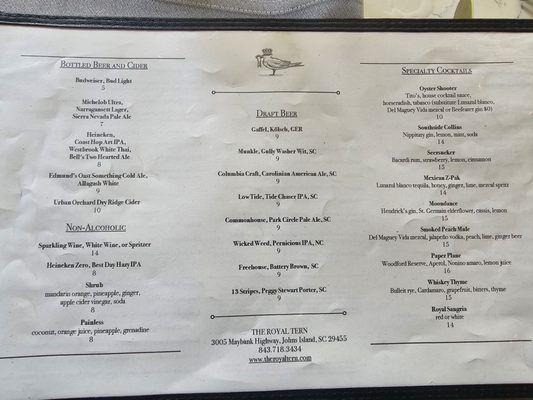 Menu photo 4 The Royal Tern Johns Island, SC