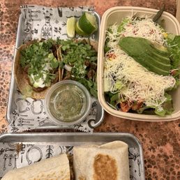 Taco - Steak Burrito - Al Pastor   Salad - Golden Avocado