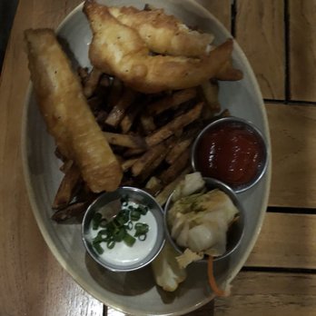Monkeypod Kitchen - Pete 's Fresh Fish & Chips were yummy with kimchi - Hawaiian Near Me - Kapolei, Hawaii