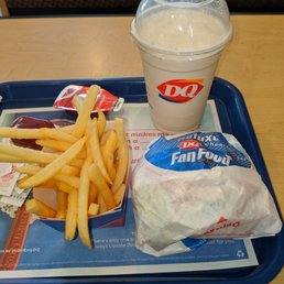 Upgraded cheeseburger combo - they'll give you a chit to redeem your sundae later if you don't want it right away. Upgraded cheeseburger combo - they'll give you a chit to redeem your sundae later if you don't want it right away.